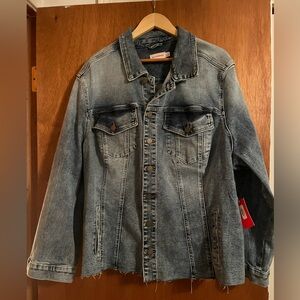 Molly and Isadora denim jacket with fray detailing.
